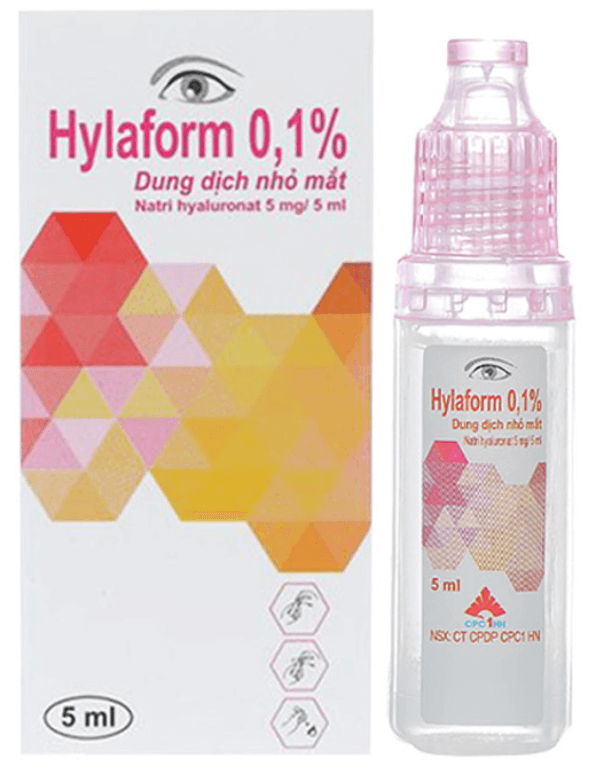 Hylaform 0,1% điều trị triệu chứng khô mắt, rối loạn biểu mô giác mạc